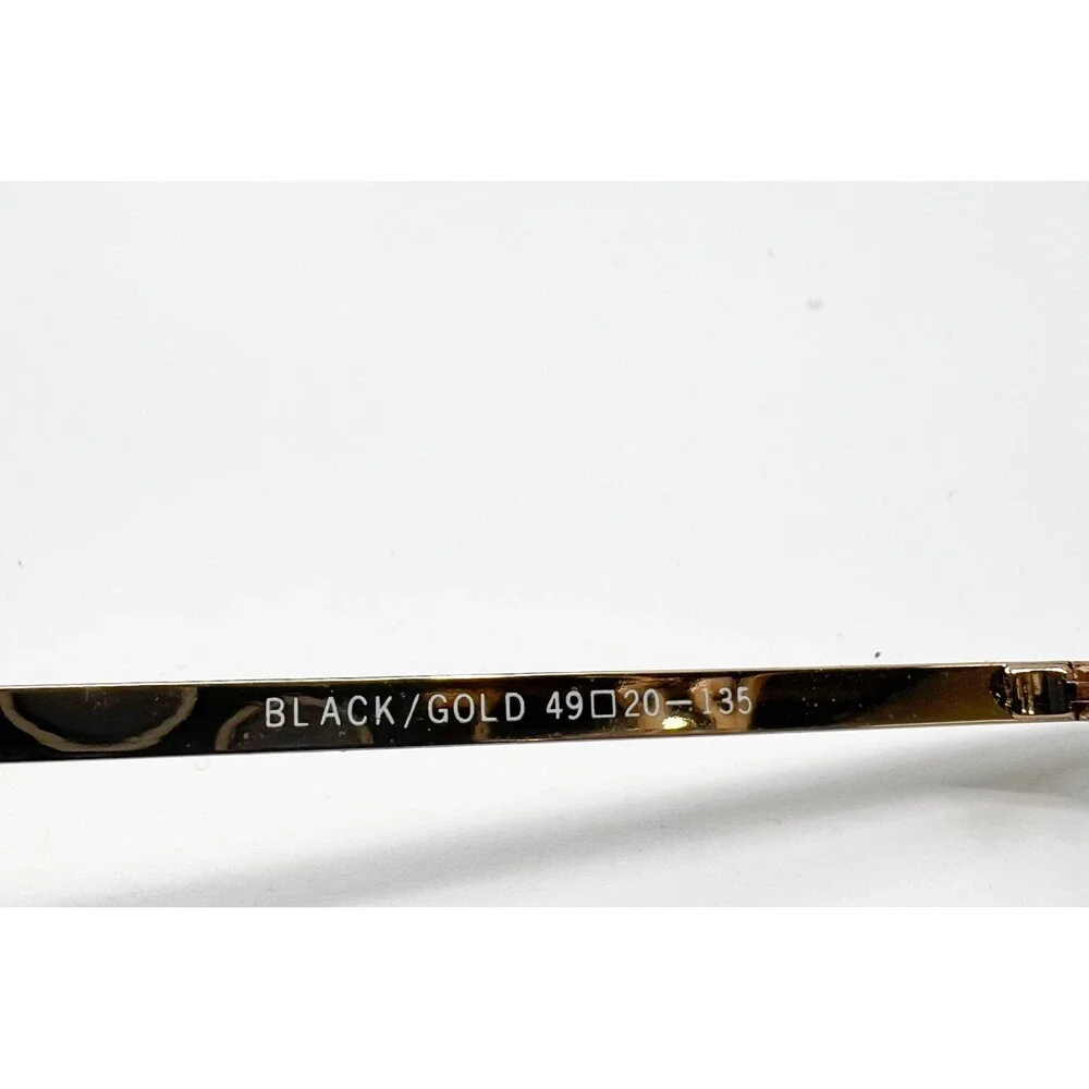 Unbranded Eyeglasses Frames Mens Gold Black Round Metal 45-20-140